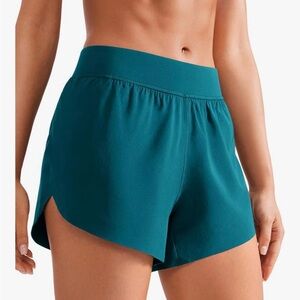 CRZ YOGA Women's Deep Teal Athletic Shorts